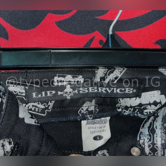 (SOLD) RARE 2002 Lip Service Lick My Lycra Classics Razor Bootcut Pants - Picture 4 of 5